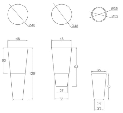 Apple Solid Oak Furniture Legs