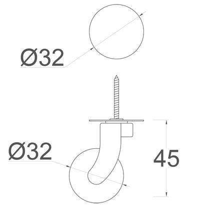 Copper Screw Plate Castor