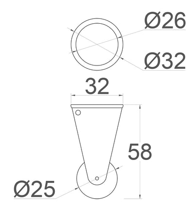 1 Inch (25mm) - Including Screws